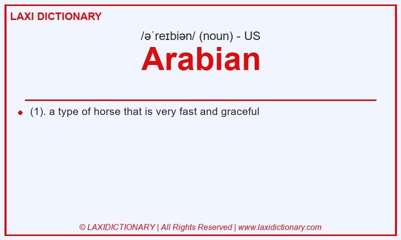 Definition Arabian in American English