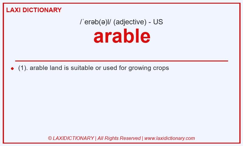 Definition arable in American English