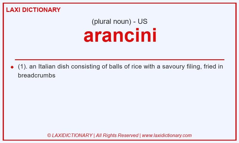 Definition arancini in American English
