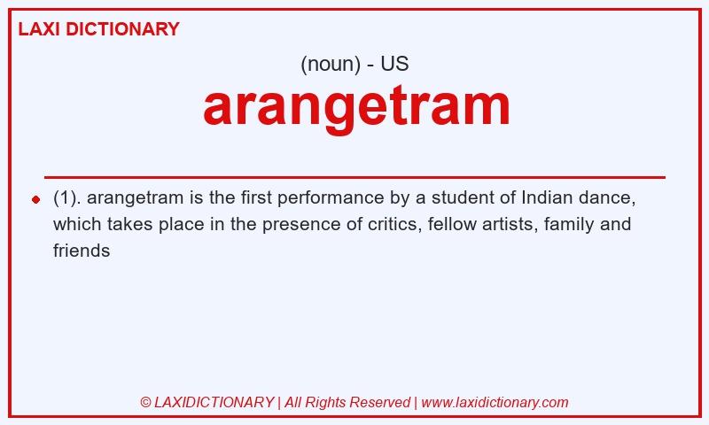 Definition arangetram in American English