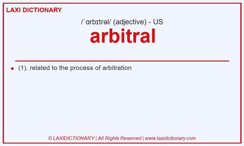 Definition arbitral in American English