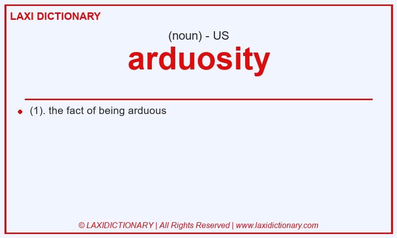 Definition arduosity in American English