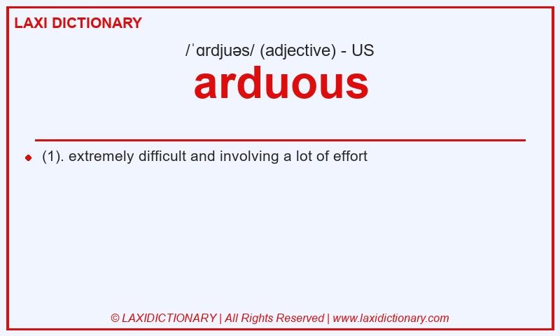 Definition arduous in American English