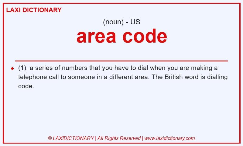 Definition area code in American English