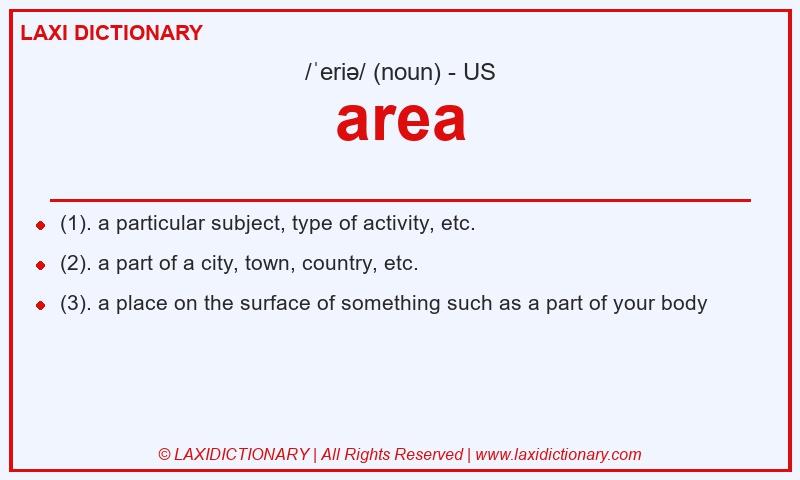 Definition area in American English
