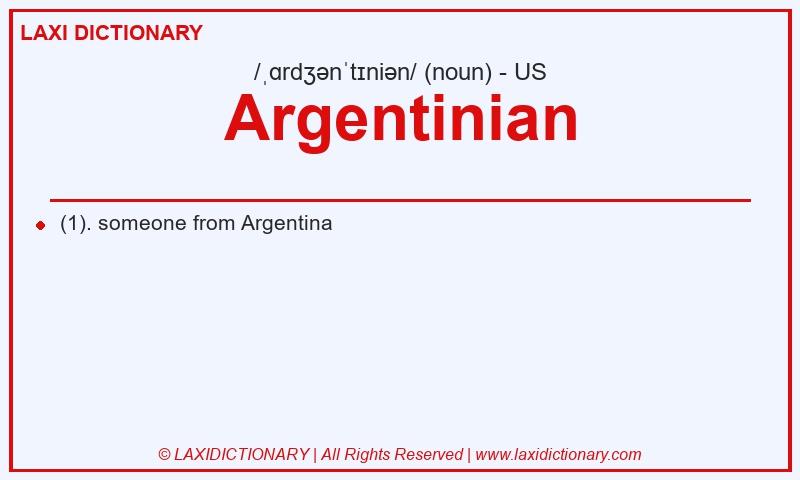 Definition Argentinian in American English