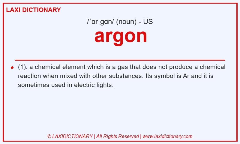 Definition argon in American English