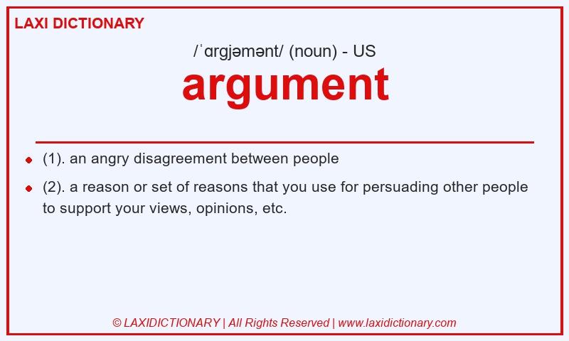Definition argument in American English