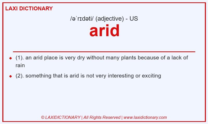 Definition arid in American English