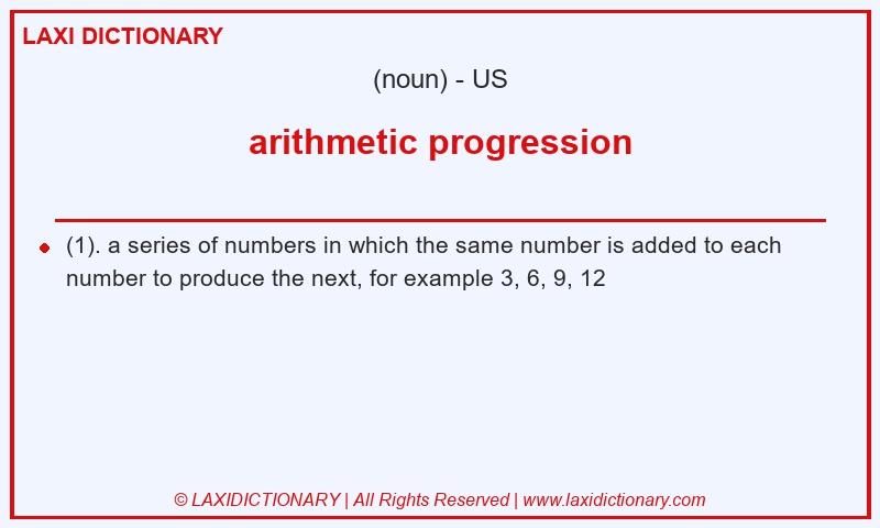Definition arithmetic progression in American English