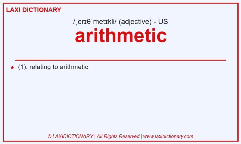 Definition arithmetic in American English