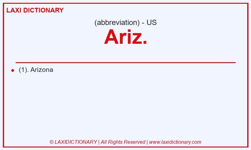 Definition Ariz. in American English