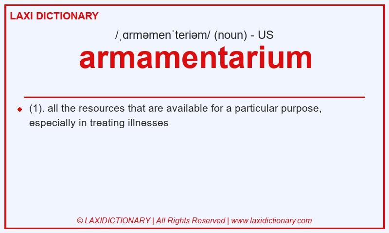 Definition armamentarium in American English
