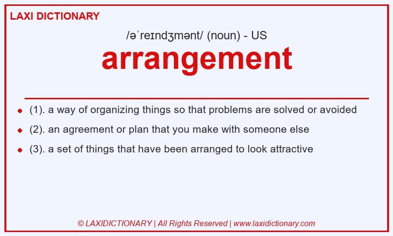 Definition arrangement in American English