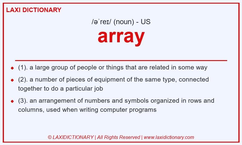 Definition array in American English