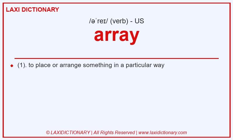 Definition array in American English