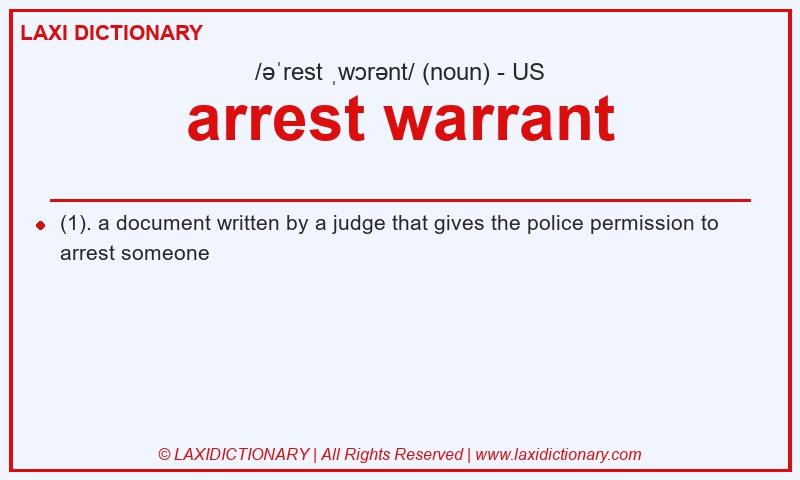 Definition arrest warrant in American English