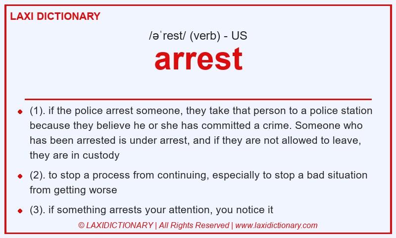 Definition arrest in American English