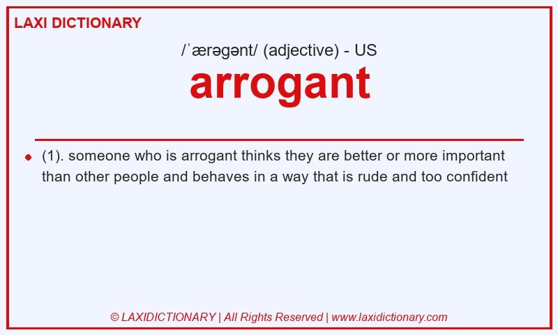 Definition arrogant in American English