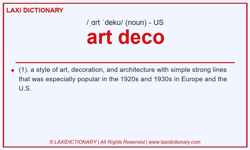 Definition art deco in American English