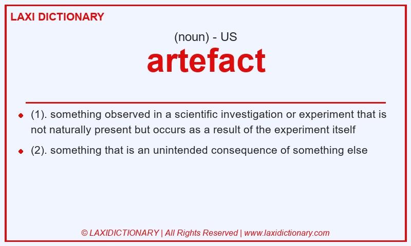 Definition artefact in American English