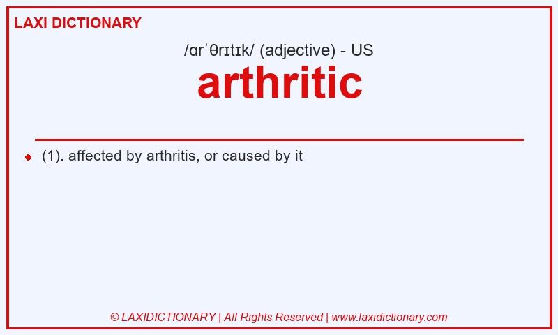 Definition arthritic in American English