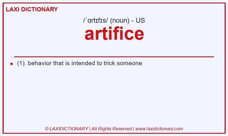 Definition artifice in American English