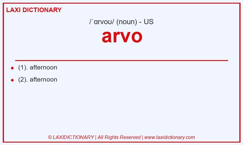 Definition arvo in American English
