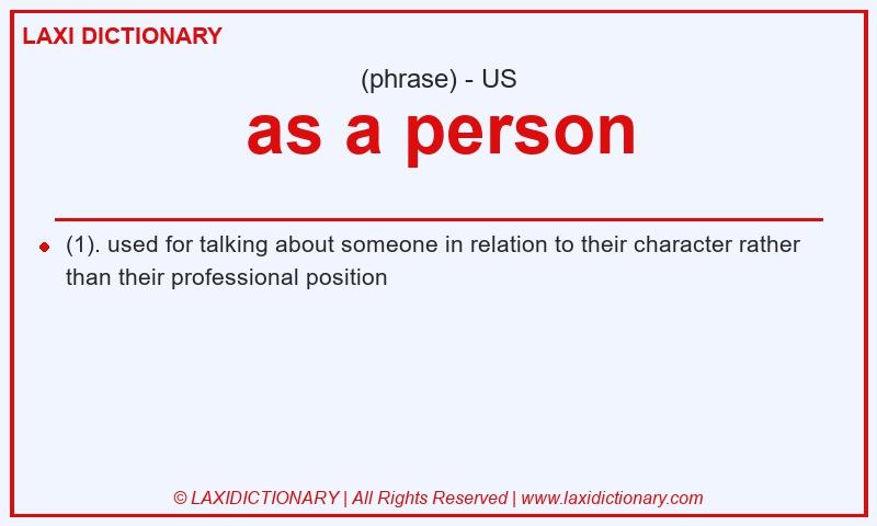 Definition as a person in American English