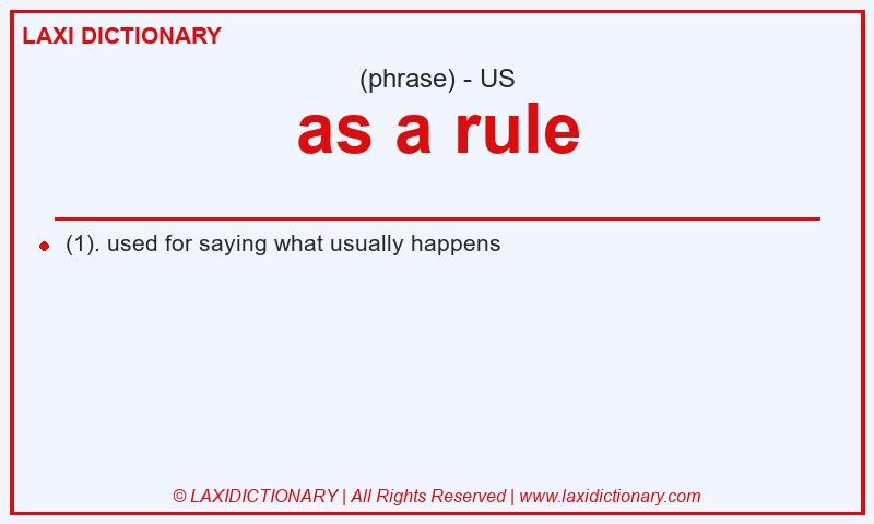 Definition as a rule in American English