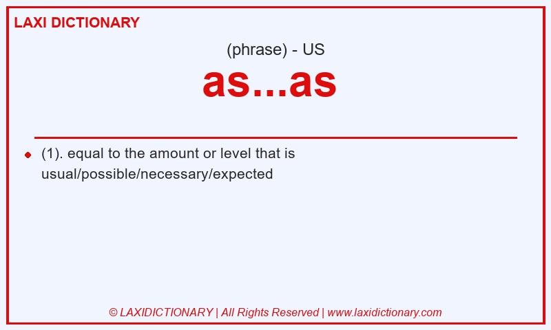 Definition as...as  in American English