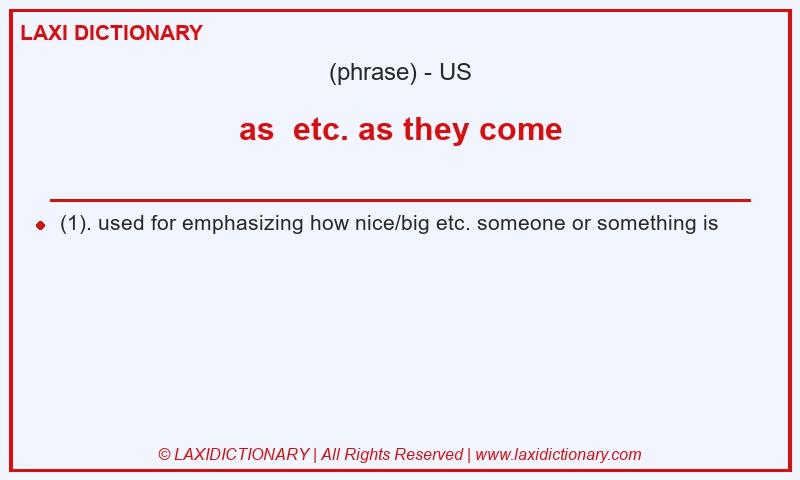 Definition as etc. as they come in American English