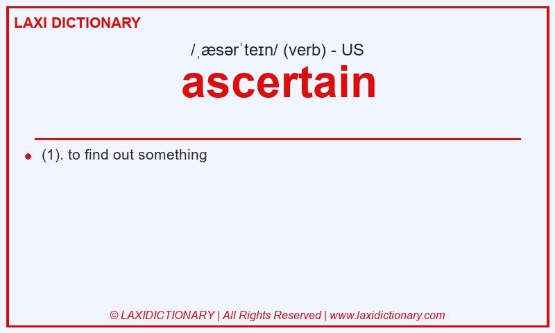 Definition ascertain in American English