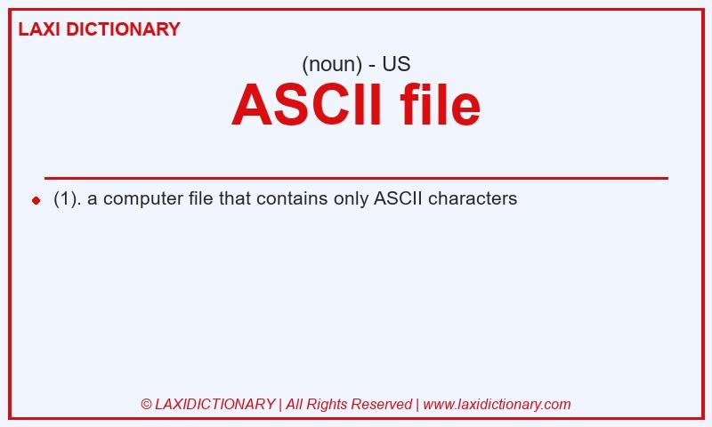 Definition ASCII file in American English