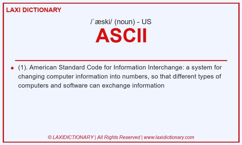 Definition ASCII in American English