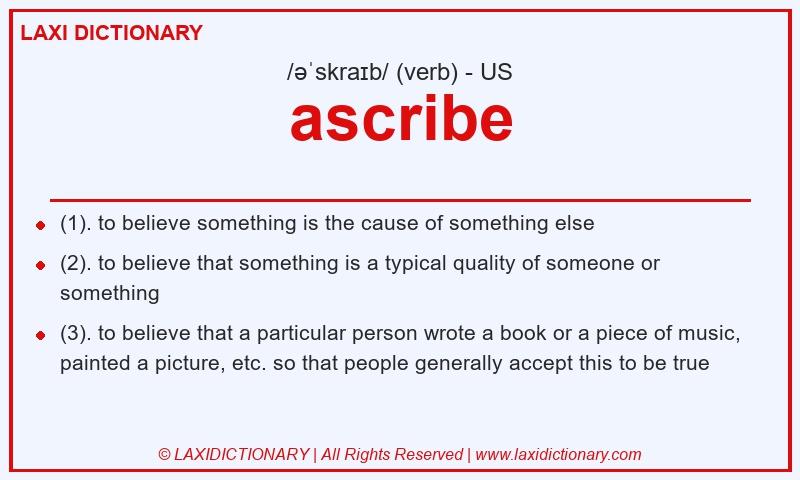 Definition ascribe in American English