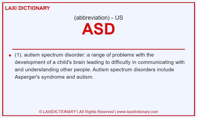 Definition ASD in American English