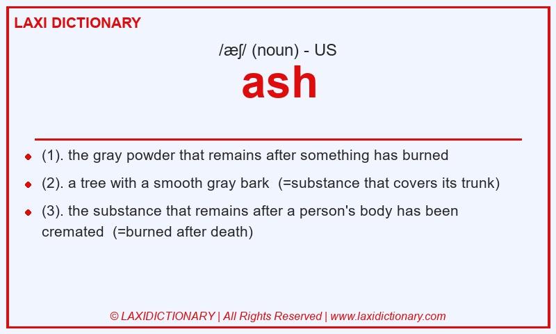 Definition ash in American English