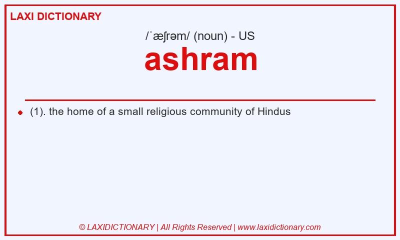 Definition ashram in American English
