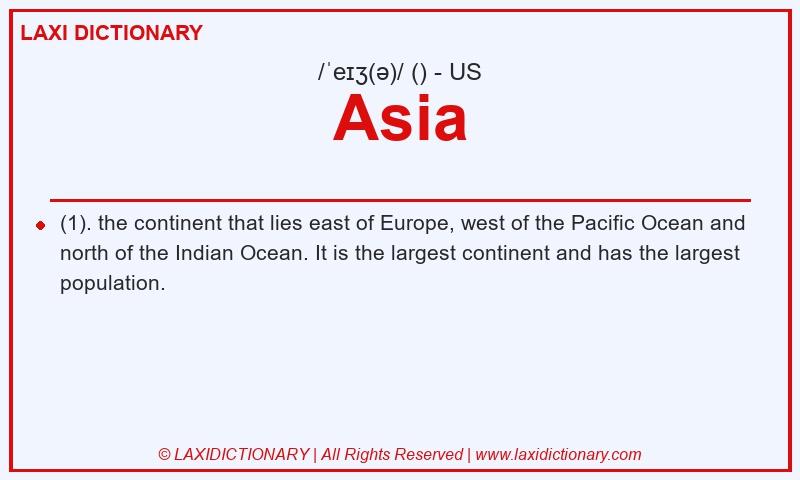 Definition Asia in American English