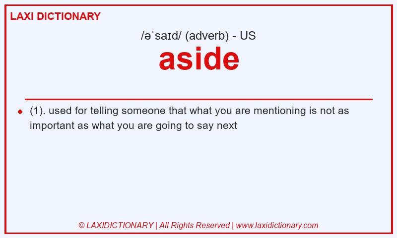 Definition aside in American English