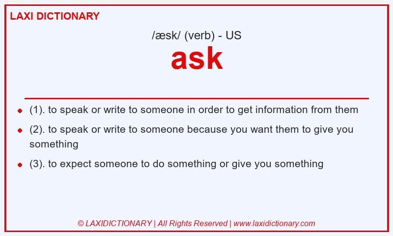 Definition ask in American English
