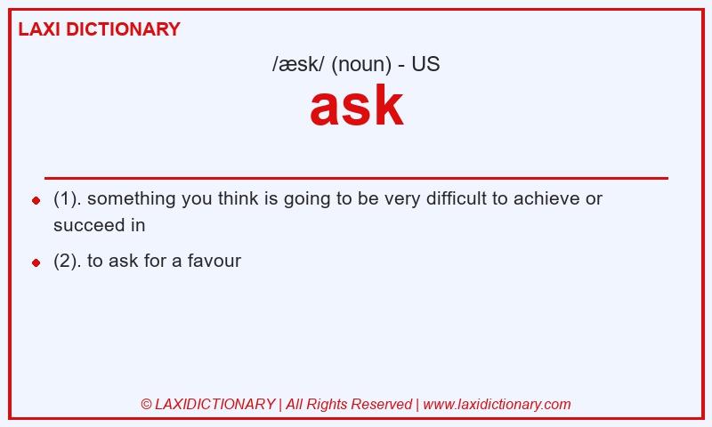 Definition ask in American English