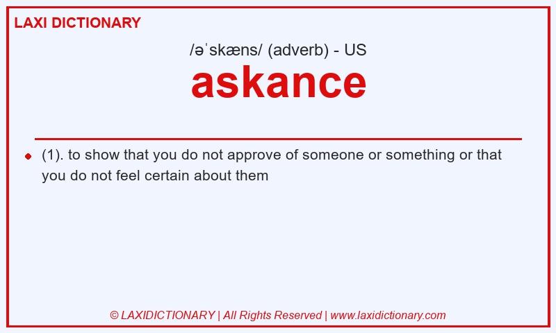 Definition askance in American English