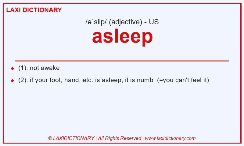 Definition asleep in American English