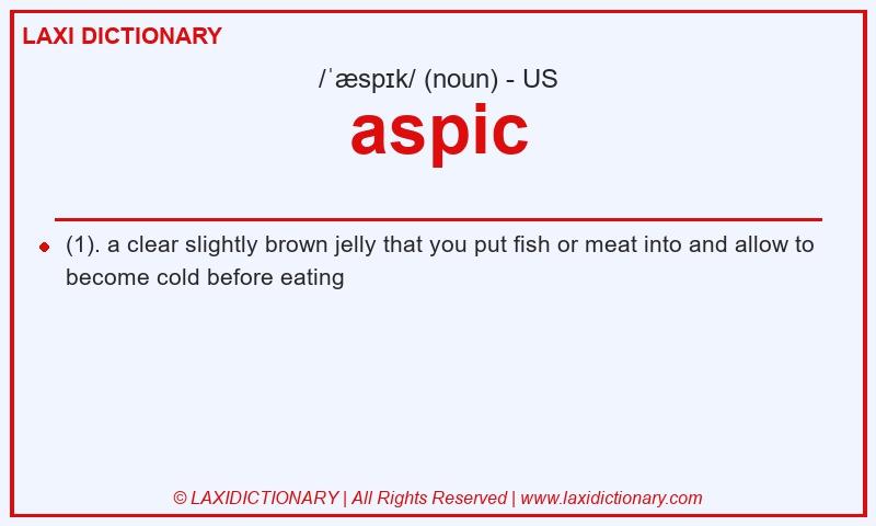 Definition aspic in American English