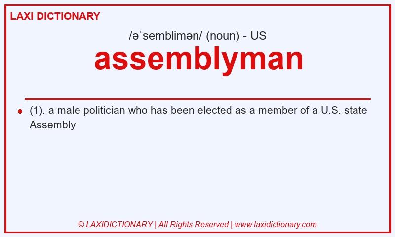 Definition assemblyman in American English