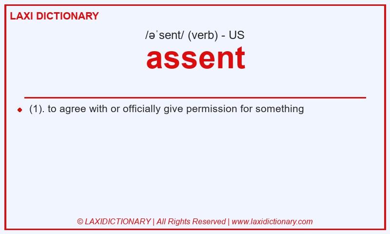 Definition assent in American English