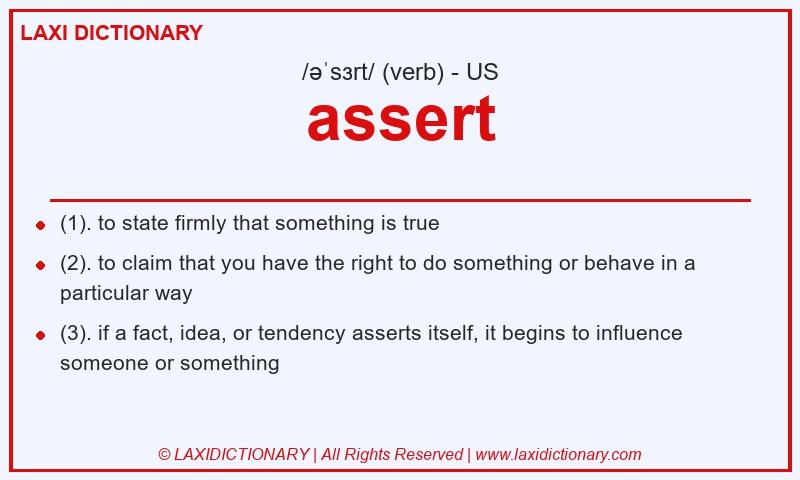 Definition assert in American English