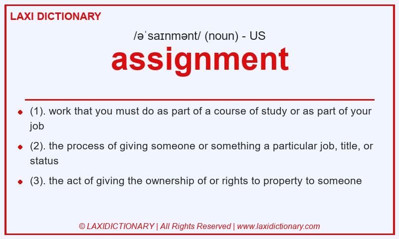 Definition assignment in American English